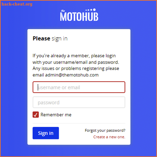 The MotoHub screenshot