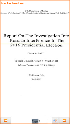 The Mueller Report screenshot