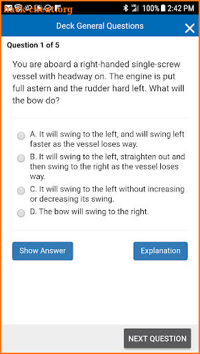The Nautical School "Rules of the Road" ExamTutor+ screenshot