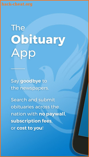 The Obituary App screenshot
