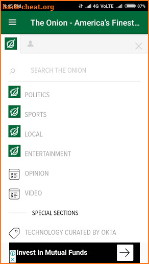 The Onion News App screenshot