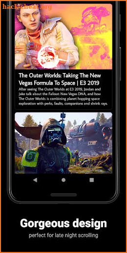 The Outer Worlds News Feed screenshot