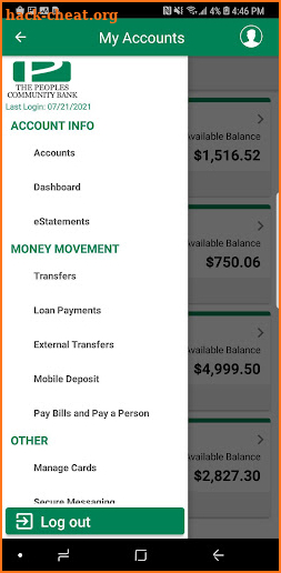 The Peoples Community Bank screenshot