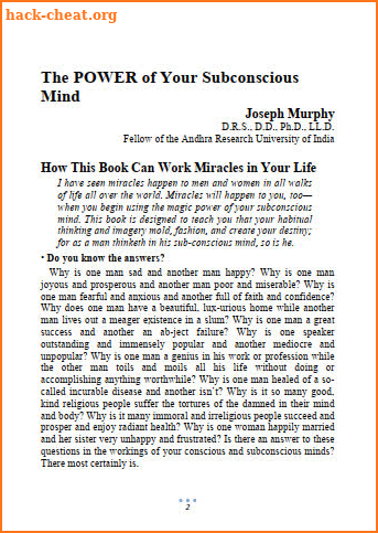 THE POWER OF YOUR SUBCONSCIOUS MIND PDF screenshot