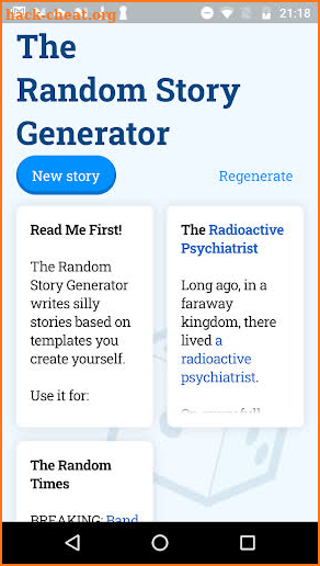 The Random Story Generator screenshot