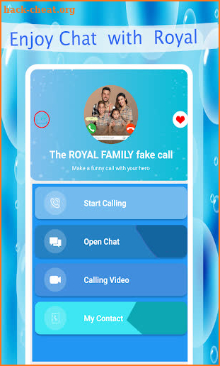 the ROYAL family fake call screenshot