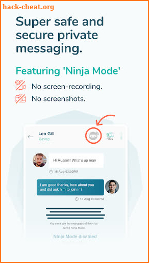 The Social App- Ninja Mode make Messages Disappear screenshot