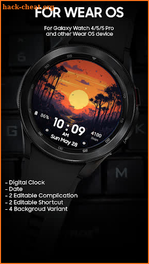 The Sunset Digital Watchface screenshot