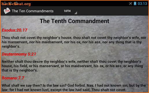 The Ten Commandments (KJV) screenshot