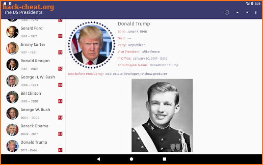 The US Presidents screenshot