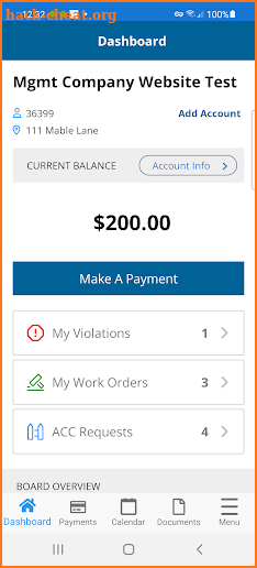 The Vanguard Management App screenshot