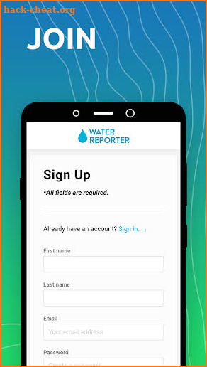 The Water Reporter screenshot