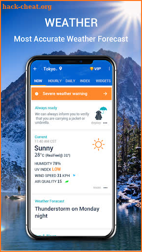 The weather forecast - Real Time Forecast & Alerts screenshot