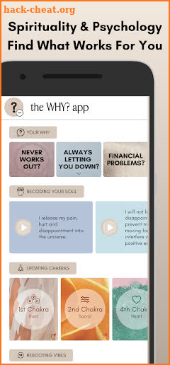 the WHY? app screenshot