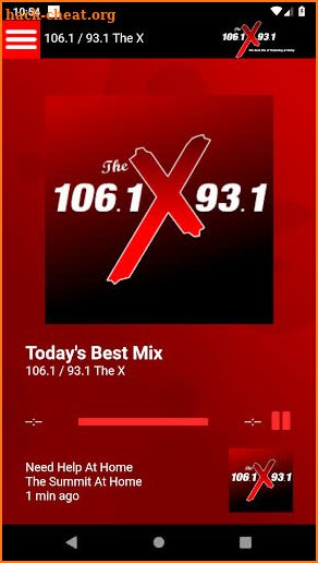 The X Radio screenshot
