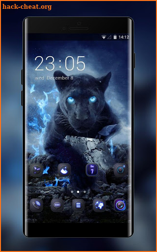 Theme for Cool Black Leopard Neon Panther screenshot