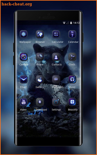 Theme for Cool Black Leopard Neon Panther screenshot