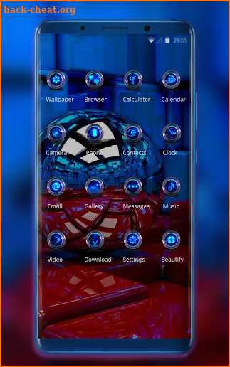 Theme for globe blue red cube fantasy wallpaper screenshot