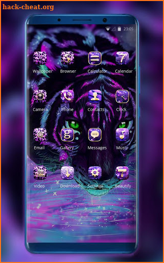 Theme for neon tiger bright wallpaper screenshot