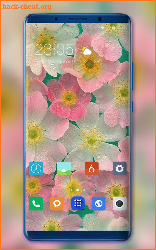 Theme for Xiaomi Poco F2 flowers water wallpaper screenshot