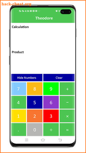 Theodore - Color keypad calculator screenshot