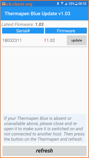 Thermapen Blue Update screenshot