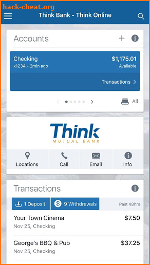 Think Bank - Think Online screenshot