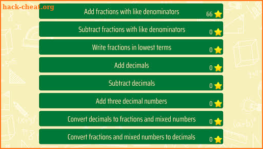 Third grade Math skills - Fractions and Decimals screenshot