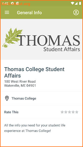 Thomas College screenshot