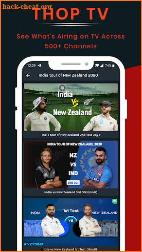 Thop TV : Live Cricket TV - Free HD Live TV Guide screenshot