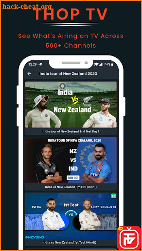 Thop TV - Live Cricket TV Stream Guide screenshot