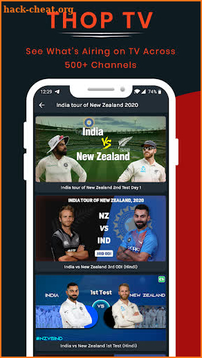 Thop TV : Live Cricket TV Streaming Tips 2020 screenshot