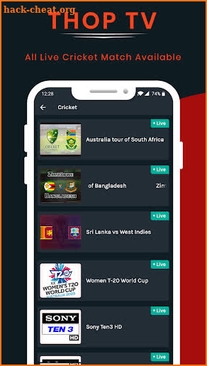 Thop TV : Live Cricket TV Streaming Tips 2020 screenshot