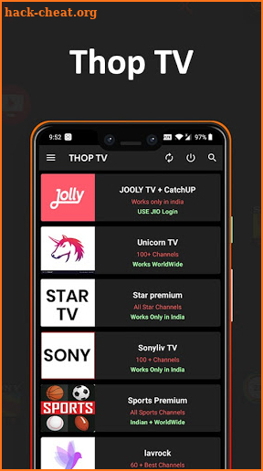 Thop TV : Live Crickey TV , Movies Free Guide screenshot