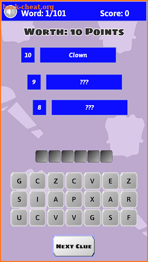 Three Clues Game screenshot