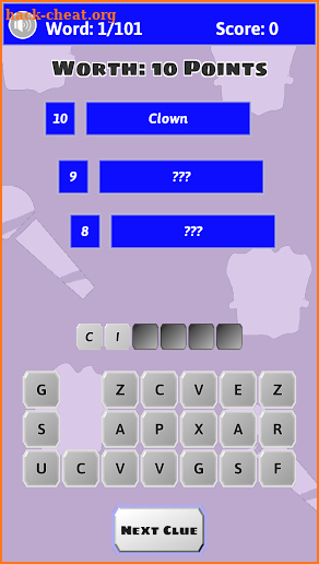 Three Clues Game screenshot