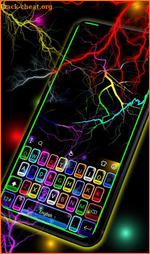 Thunder Neon Colorful Lights Keyboard Theme screenshot