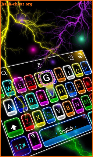 Thunder Neon Colorful Lights Keyboard Theme screenshot