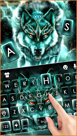 Thunder Neon Wolf Keyboard Theme screenshot