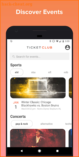 TicketClub screenshot