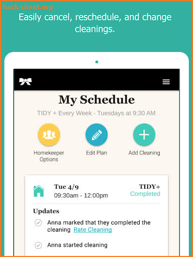TIDY - Home Cleanings screenshot