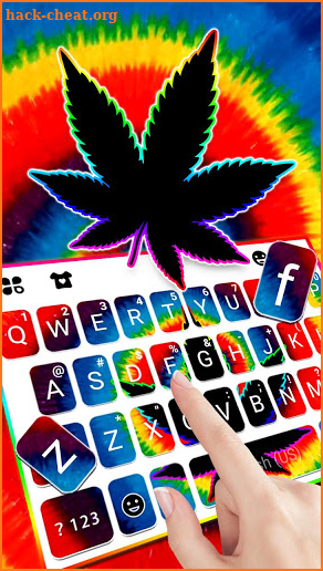 Tiedye Neon Weed Keyboard Theme screenshot