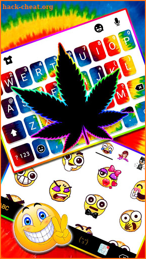 Tiedye Neon Weed Keyboard Theme screenshot