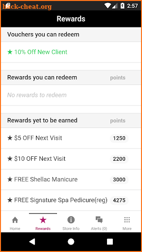 Tiffany Nails and Spa Rewards screenshot
