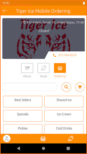 Tiger Ice Mobile Ordering screenshot