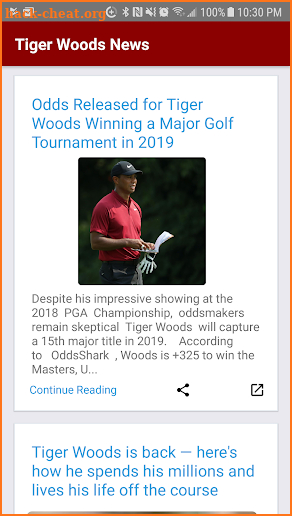 Tiger Woods News screenshot
