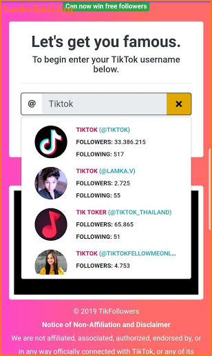 TikFame: Free Followers & Likes screenshot