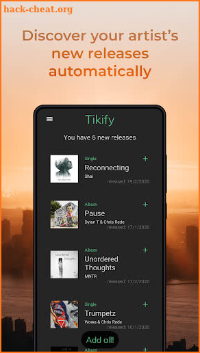 Tikify: discover new music screenshot