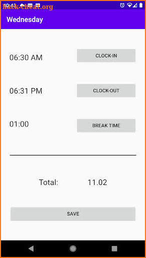 Time Card Calculator screenshot