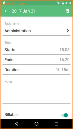 Time Tracking App TimeCamp screenshot